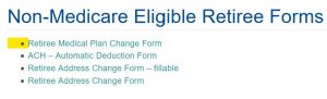 Retiree Non-Medicare ChangeForm